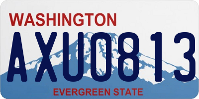 WA license plate AXU0813