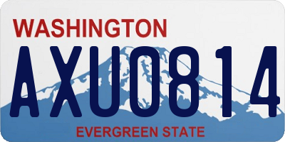 WA license plate AXU0814
