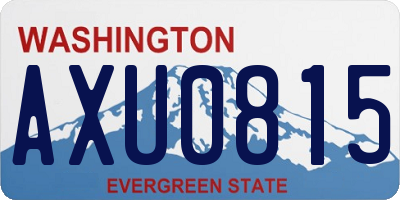 WA license plate AXU0815