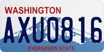 WA license plate AXU0816