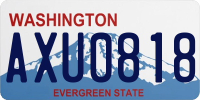 WA license plate AXU0818