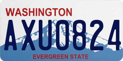WA license plate AXU0824