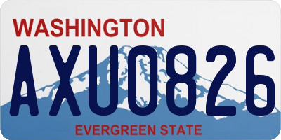 WA license plate AXU0826