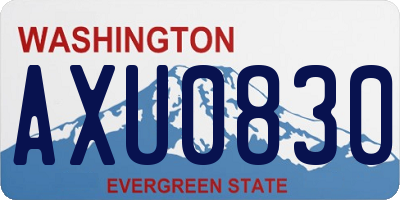 WA license plate AXU0830