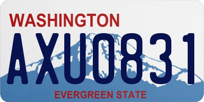 WA license plate AXU0831
