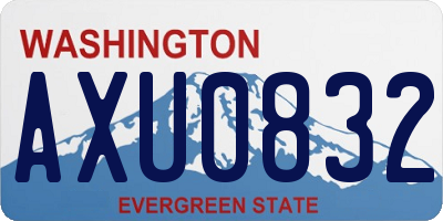 WA license plate AXU0832