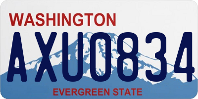 WA license plate AXU0834