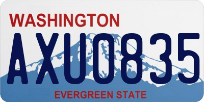 WA license plate AXU0835