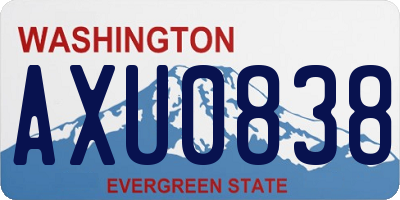 WA license plate AXU0838