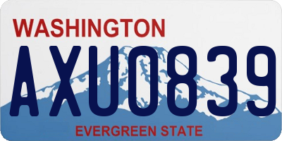WA license plate AXU0839