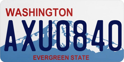 WA license plate AXU0840