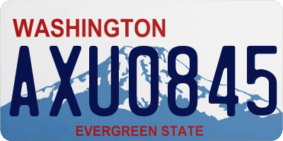 WA license plate AXU0845