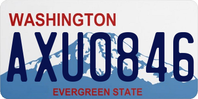 WA license plate AXU0846