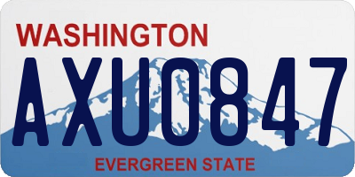 WA license plate AXU0847