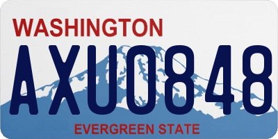 WA license plate AXU0848