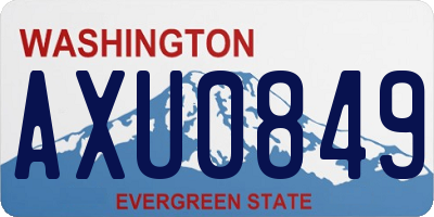WA license plate AXU0849