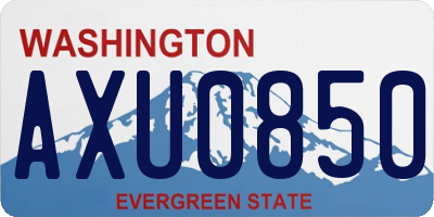 WA license plate AXU0850