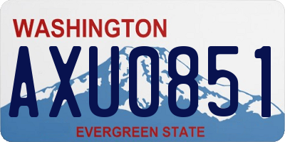 WA license plate AXU0851