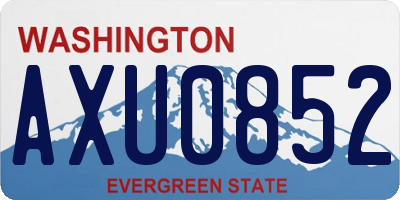 WA license plate AXU0852