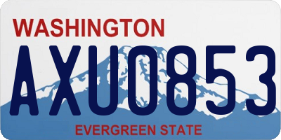 WA license plate AXU0853
