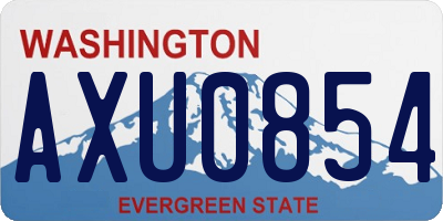 WA license plate AXU0854