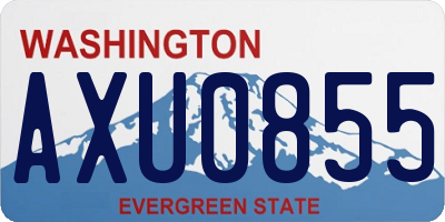 WA license plate AXU0855