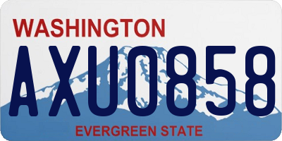 WA license plate AXU0858