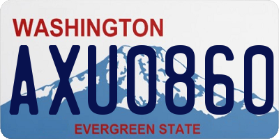 WA license plate AXU0860