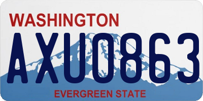 WA license plate AXU0863