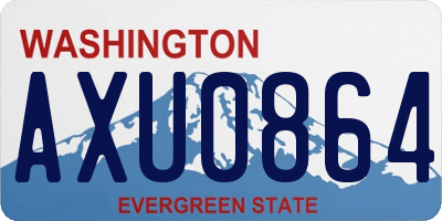 WA license plate AXU0864