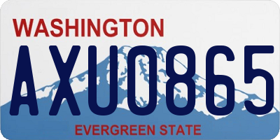 WA license plate AXU0865