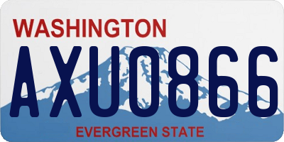 WA license plate AXU0866