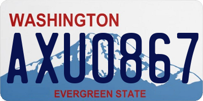 WA license plate AXU0867