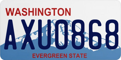 WA license plate AXU0868