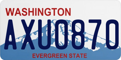 WA license plate AXU0870