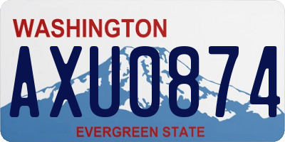 WA license plate AXU0874