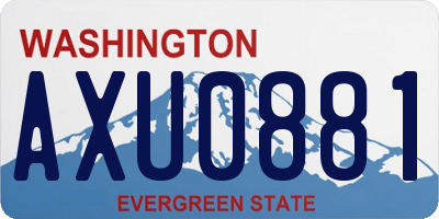 WA license plate AXU0881