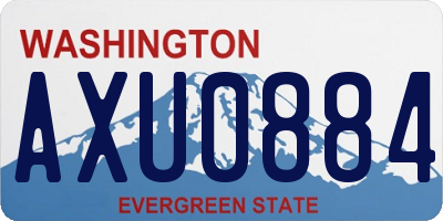 WA license plate AXU0884