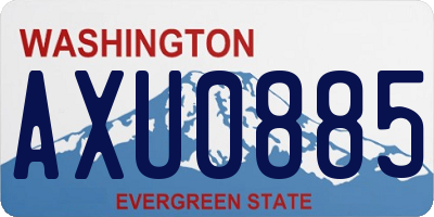 WA license plate AXU0885