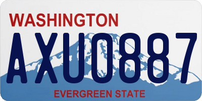 WA license plate AXU0887