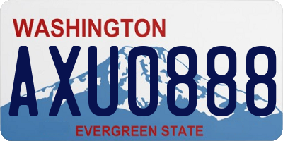 WA license plate AXU0888
