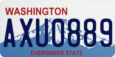 WA license plate AXU0889