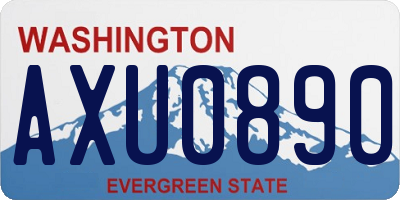 WA license plate AXU0890