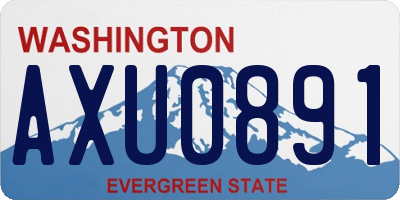 WA license plate AXU0891