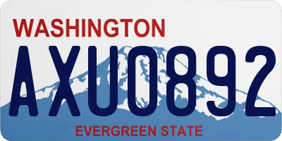 WA license plate AXU0892