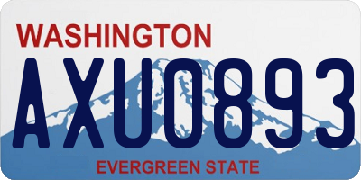 WA license plate AXU0893