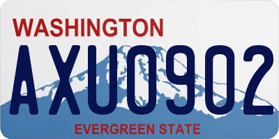 WA license plate AXU0902
