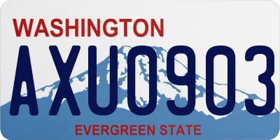 WA license plate AXU0903