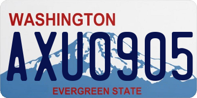 WA license plate AXU0905