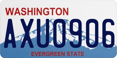 WA license plate AXU0906